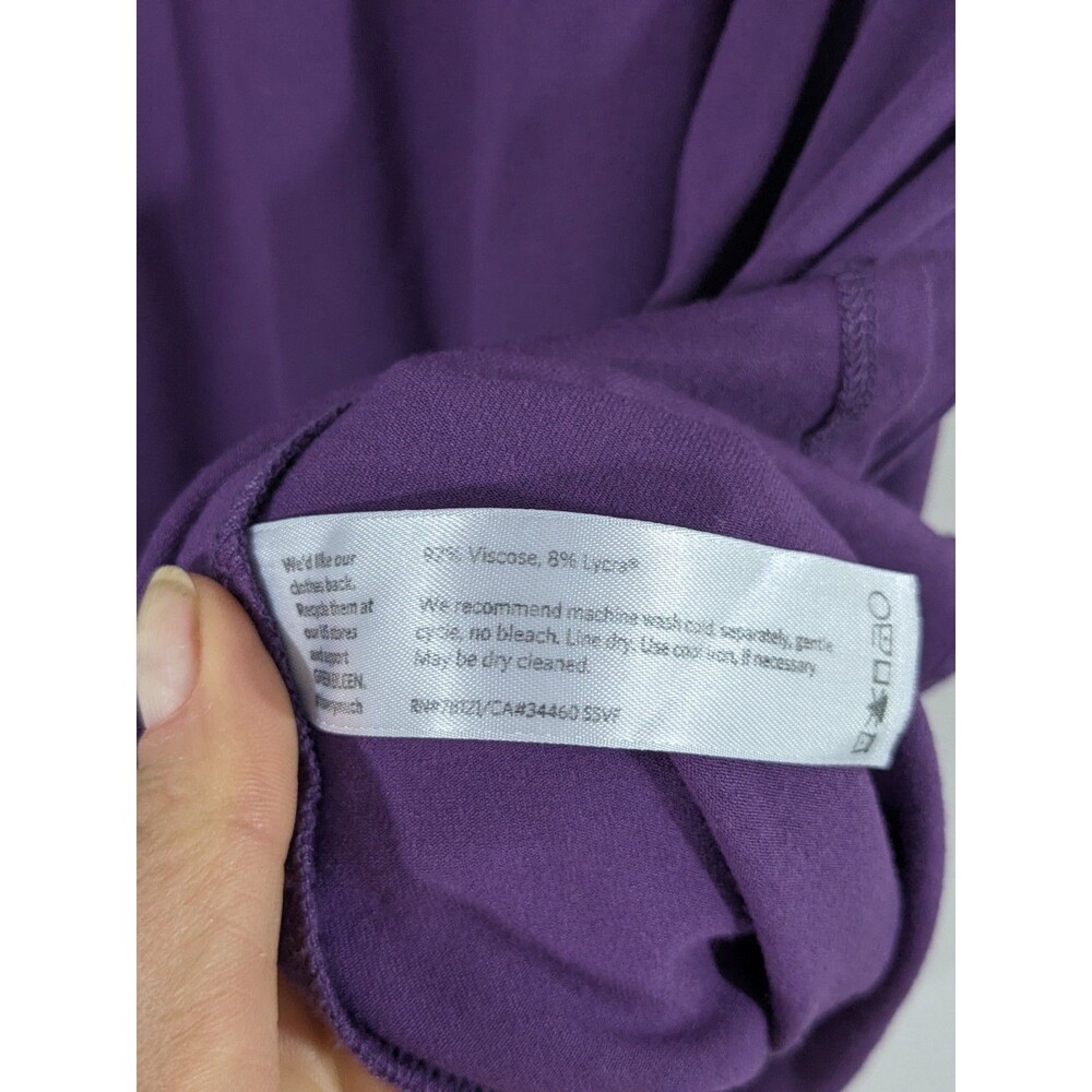 Eileen Fisher Tunic Women Purple Asymmetrical Hem Long Sleeve Viscose Sz 2X - Picture 6 of 7